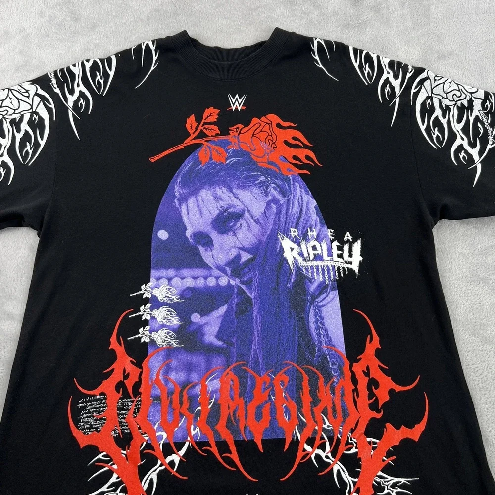 Civil Regime WWE Rhea Ripley T-Shirt M Black Mens Wrestling Goth Graphic Metal